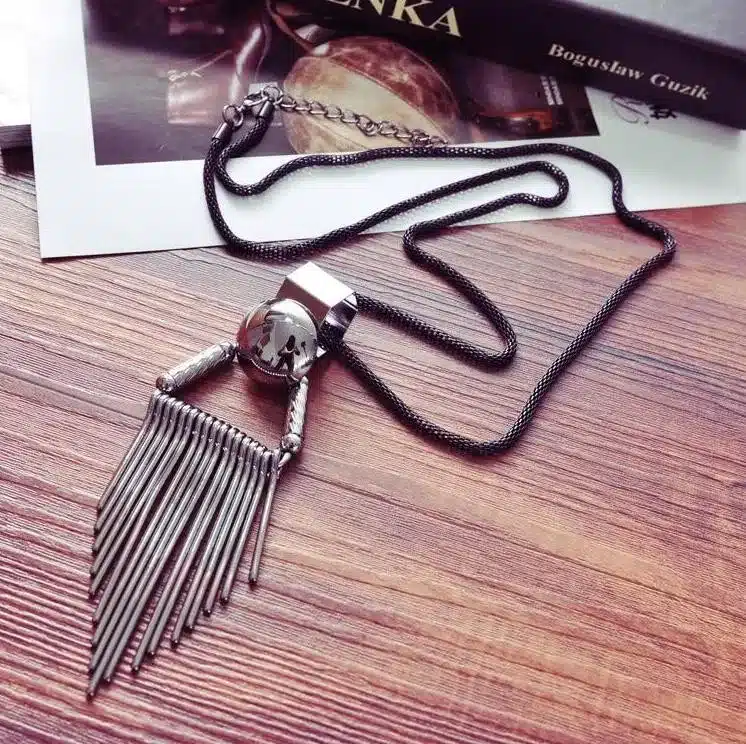 Meyfflin Long Necklace Crystal Women Necklace Jewelry 2017 Fashion Black Chain Drops Maxi Necklaces Pendants Kolye Collier 60