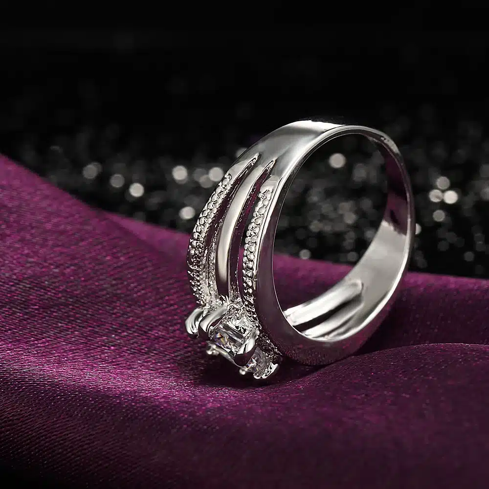 17KM Austrian Crystals Ring Rose Gold Color anelli Flower Ring bague Engagement anillos anel Rings for Women wedding ring 39