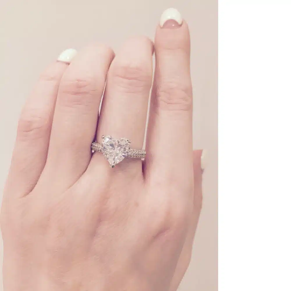 big heart stone 3 carat crystal jewelry engagement wedding rings for women 925 sterling silver luxury anel wholesale DD048 17