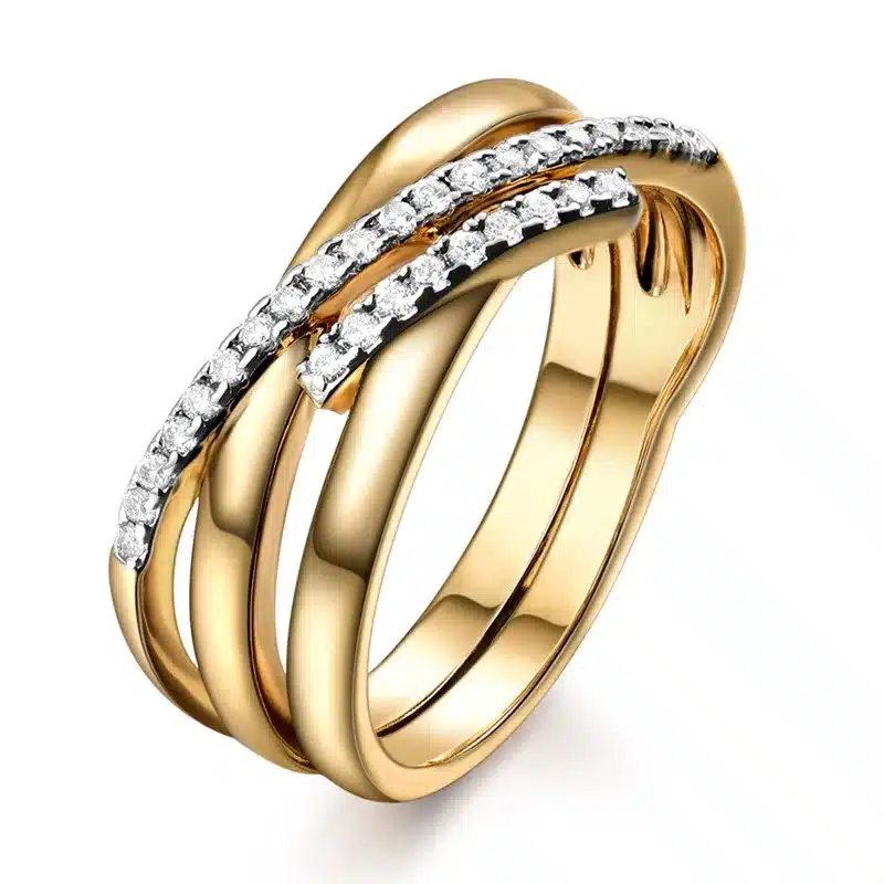 BUDONG Top New Antique Mosaic AAA Zircon Crystal Vintage Gold-Color Cross Ring Women Wedding Finger Luxury Bijoux XUR580 15