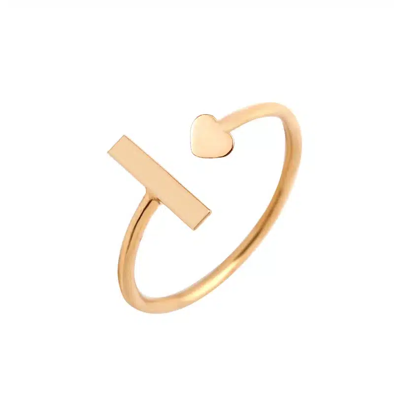 DUOYING Infinity Metal Ring Rose Gold Love Heart Adjustable Custom Engrave Monogram Ring Personalize Engagement Ring for Etsy 7