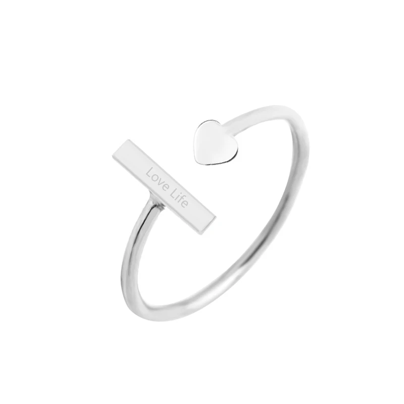 DUOYING Infinity Metal Ring Rose Gold Love Heart Adjustable Custom Engrave Monogram Ring Personalize Engagement Ring for Etsy 8
