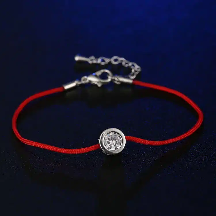 FYM 9 Colors Red Rope Bracelet Round 6mm Cubic Zircon Charm Friendship Bracelets & Bangles for Women Wedding Party Jewelry Gift 20