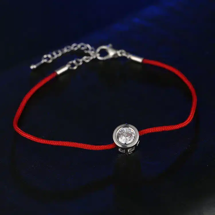 FYM 9 Colors Red Rope Bracelet Round 6mm Cubic Zircon Charm Friendship Bracelets & Bangles for Women Wedding Party Jewelry Gift 21