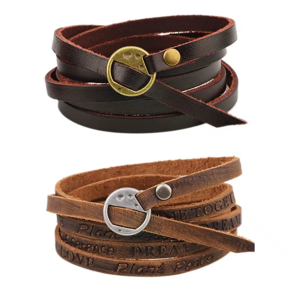 One Piece Wounded Men Leather Bracelet 2018 New Minimalist Style Multi-layer Bracelet Ladies Men Charm Style Bracelet 14
