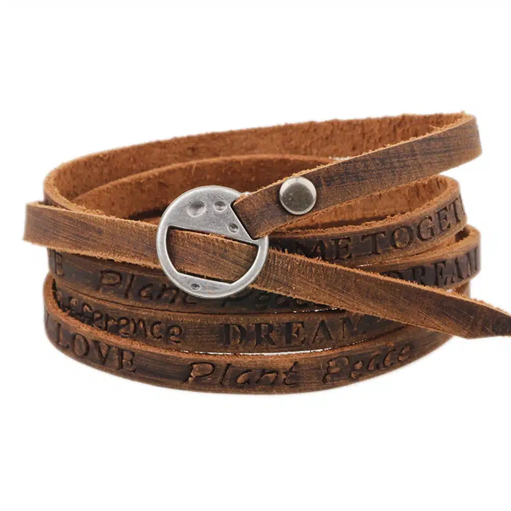 One Piece Wounded Men Leather Bracelet 2018 New Minimalist Style Multi-layer Bracelet Ladies Men Charm Style Bracelet 15