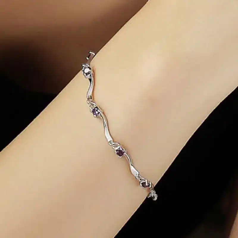 Fashion Cubic Zircon Crystal Bracelet for Women 2017 Newest Love Gift Vintage Silver Plated Bracelet Bangles Fine Jewelry 28
