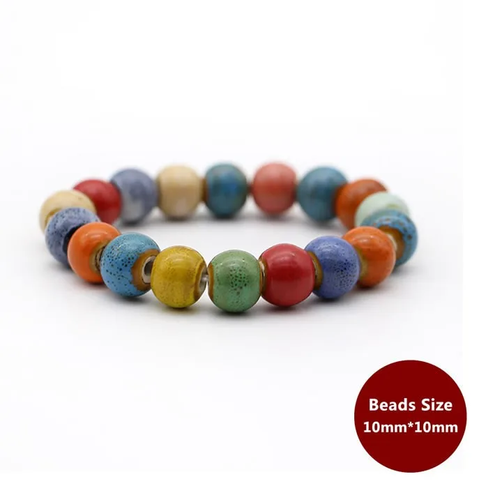 Hot Sale Heart Shaped vintage beads lady bracelet Bohemia Ceramic stone charm women Bangles fashion christmas gift free shipping 8