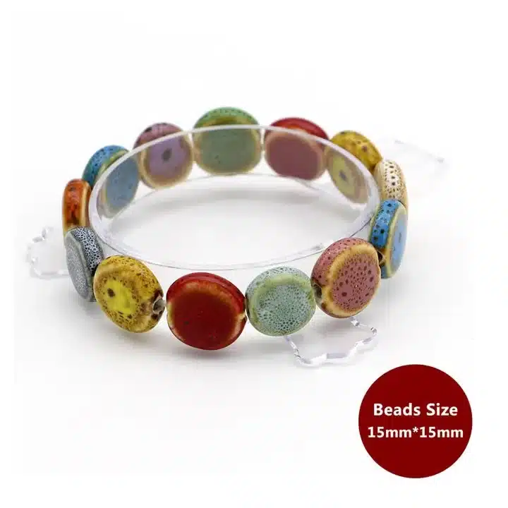 Hot Sale Heart Shaped vintage beads lady bracelet Bohemia Ceramic stone charm women Bangles fashion christmas gift free shipping 11