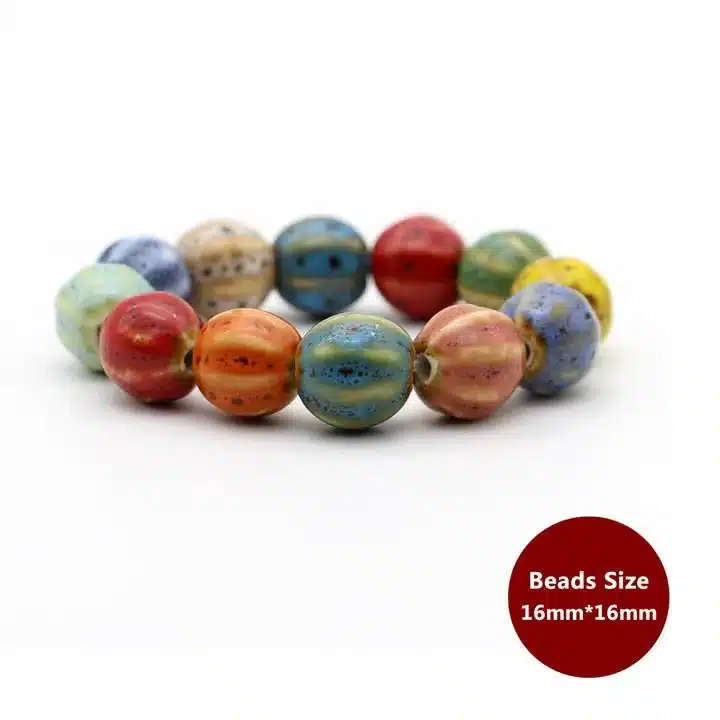 Hot Sale Heart Shaped vintage beads lady bracelet Bohemia Ceramic stone charm women Bangles fashion christmas gift free shipping 13