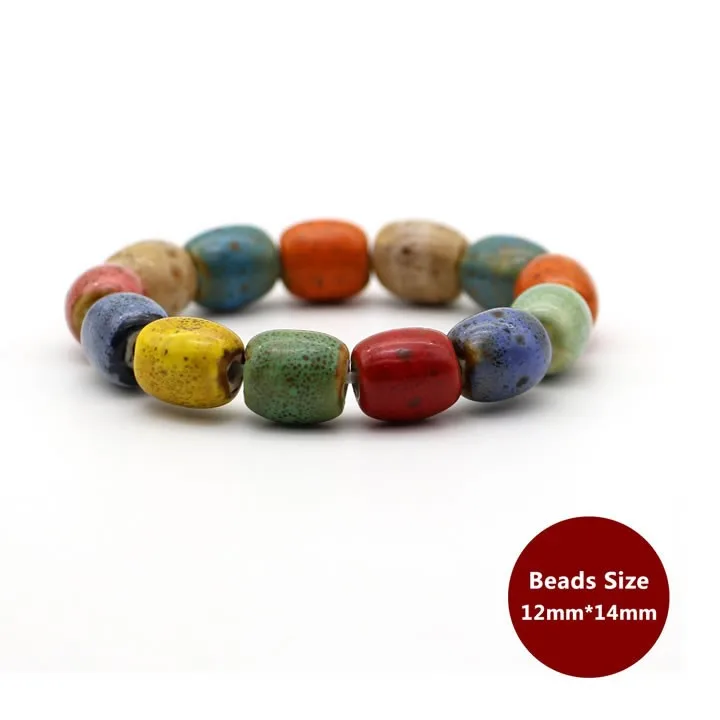 Hot Sale Heart Shaped vintage beads lady bracelet Bohemia Ceramic stone charm women Bangles fashion christmas gift free shipping 14