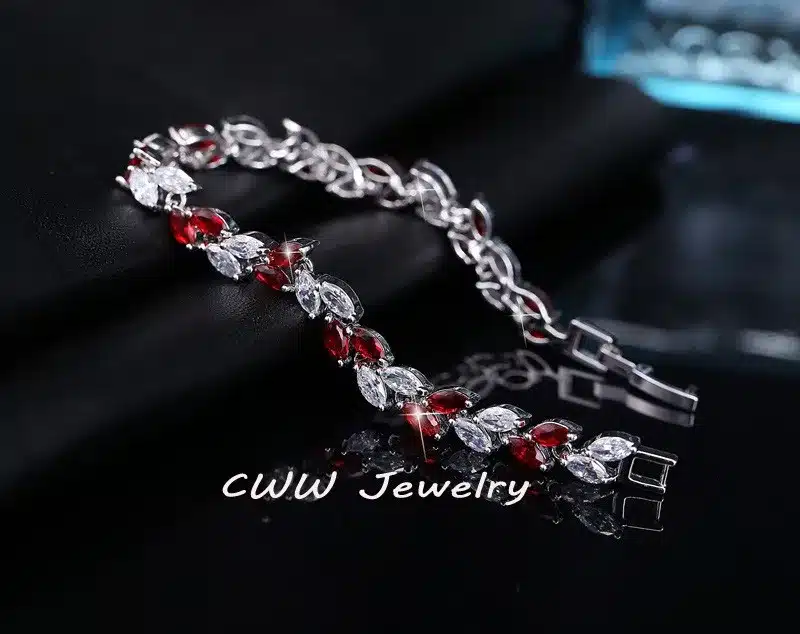CWWZircons New Trendy 2018 Cubic Zirconia Jewelry Silver Color Leaf Charm CZ Crystal Female Bracelets Bangles For Women CB060 29