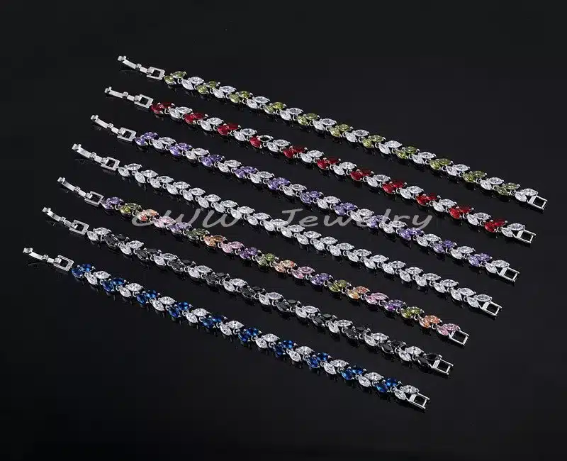 CWWZircons New Trendy 2018 Cubic Zirconia Jewelry Silver Color Leaf Charm CZ Crystal Female Bracelets Bangles For Women CB060 33