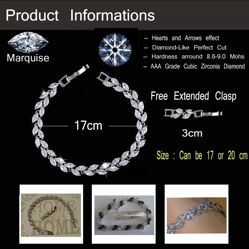 CWWZircons New Trendy 2018 Cubic Zirconia Jewelry Silver Color Leaf Charm CZ Crystal Female Bracelets Bangles For Women CB060 38