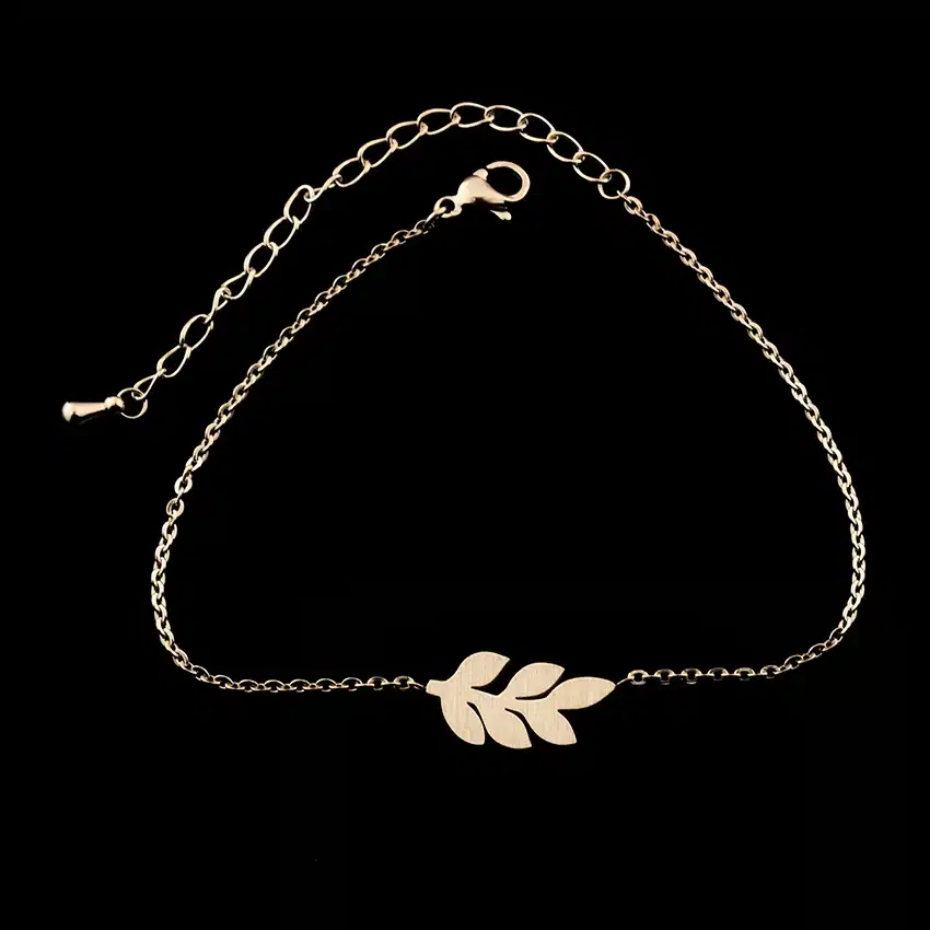ICFTZWE Body Jewelry Stainless Steel Bracelets For Women Armbanden Voor Vrouwen Silver Leaf Bracelet Bridesmaids Gift 20
