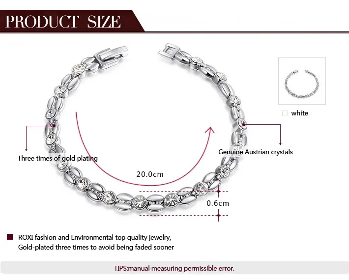 ROXI bracelets & bangle for Women Genuine Austrian Crystals Elegant Bracelets Rose Gold Color Hand Made Fashion Jewelry pulseras 2
