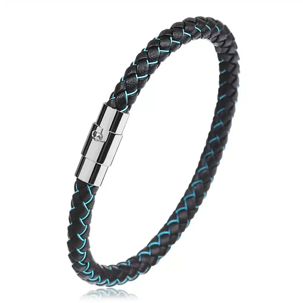 LOULEUR 2017 New 100% Genuine Braided Leather Bracelet Men Women Stainless Steel Magnetic Clasp Male Bracelets Bangles Jewelry 31
