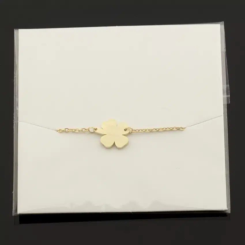 Stainless Steel Lucky Four Leaf Clover Irish Good Luck Bracelet For Women Rose Gold Colour Minimalism Shamrock St. Patrick's Day 33