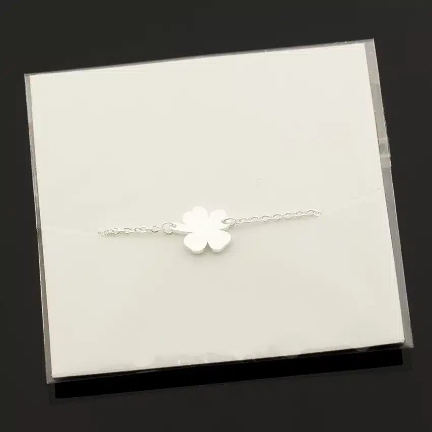 Stainless Steel Lucky Four Leaf Clover Irish Good Luck Bracelet For Women Rose Gold Colour Minimalism Shamrock St. Patrick's Day 34