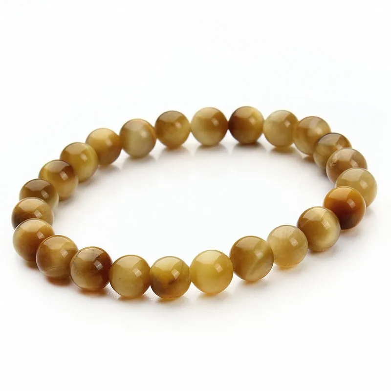 2018 New Summer Style Natural Stone Beads Bracelet Women Men Pink Blue White Yellow Red Beaded Stretch Bracelets Bangles F2852 19