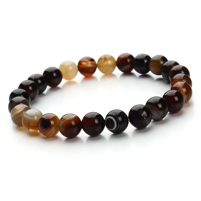 2018 New Summer Style Natural Stone Beads Bracelet Women Men Pink Blue White Yellow Red Beaded Stretch Bracelets Bangles F2852 26