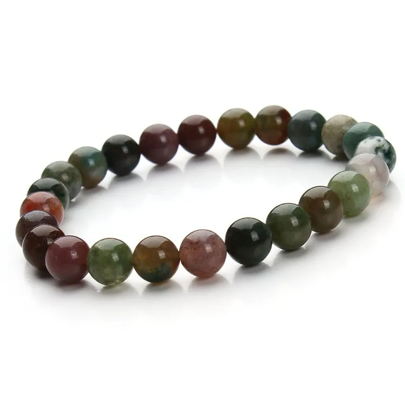 2018 New Summer Style Natural Stone Beads Bracelet Women Men Pink Blue White Yellow Red Beaded Stretch Bracelets Bangles F2852 28