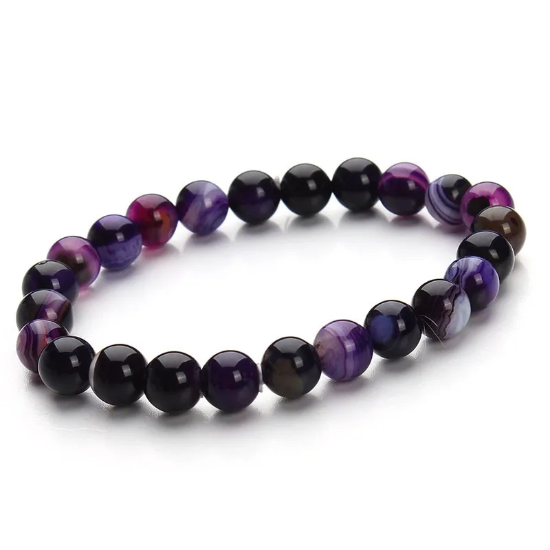 2018 New Summer Style Natural Stone Beads Bracelet Women Men Pink Blue White Yellow Red Beaded Stretch Bracelets Bangles F2852 29