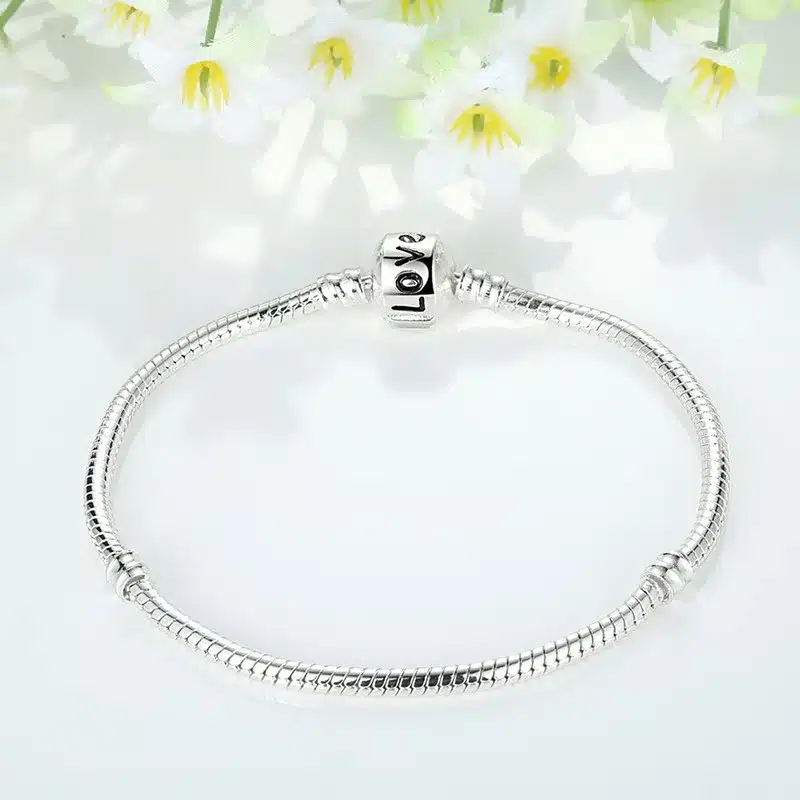 2018 Hot Silver Love Snake Chain Fit Original Bracelet Charm Bead Jewelry Gift For Men Women 16-21cm XCH1092 15