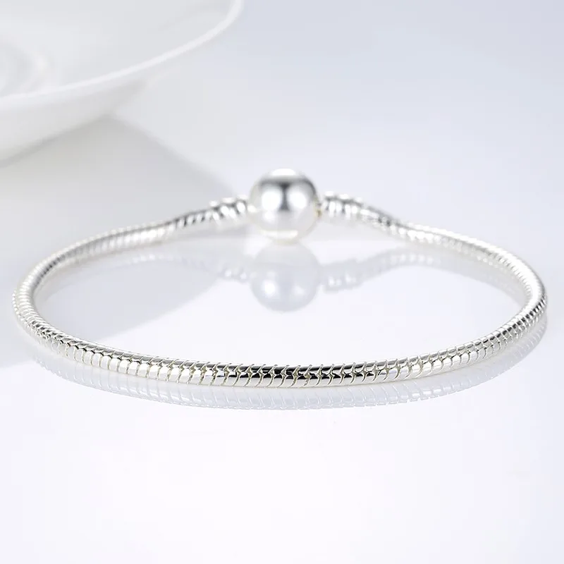2018 Hot Silver Love Snake Chain Fit Original Bracelet Charm Bead Jewelry Gift For Men Women 16-21cm XCH1092 20