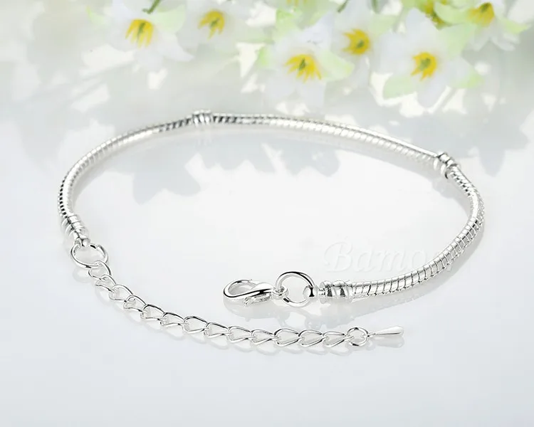 2018 Hot Silver Love Snake Chain Fit Original Bracelet Charm Bead Jewelry Gift For Men Women 16-21cm XCH1092 25