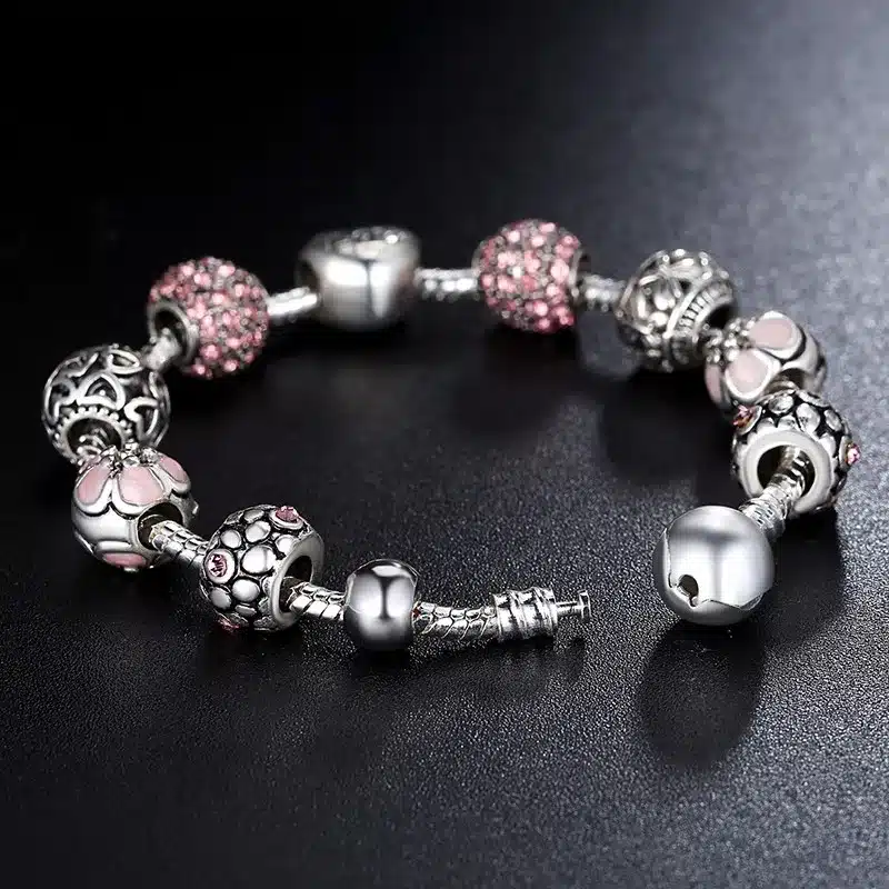 2018 Hot Sale Silver LOVE FOREVER Amor Amour Charm Bracelet for Women DIY Jewelry Original Beads Bracelets Gift XCH1455 18