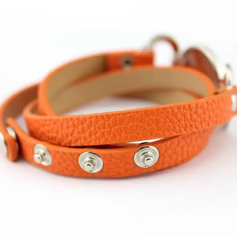 2017 Newest Trendy Leather Warp Silver Monogram Bracelet for Women Silver Blank Disc Multilayer Cuff Bracelets & Bangles 15