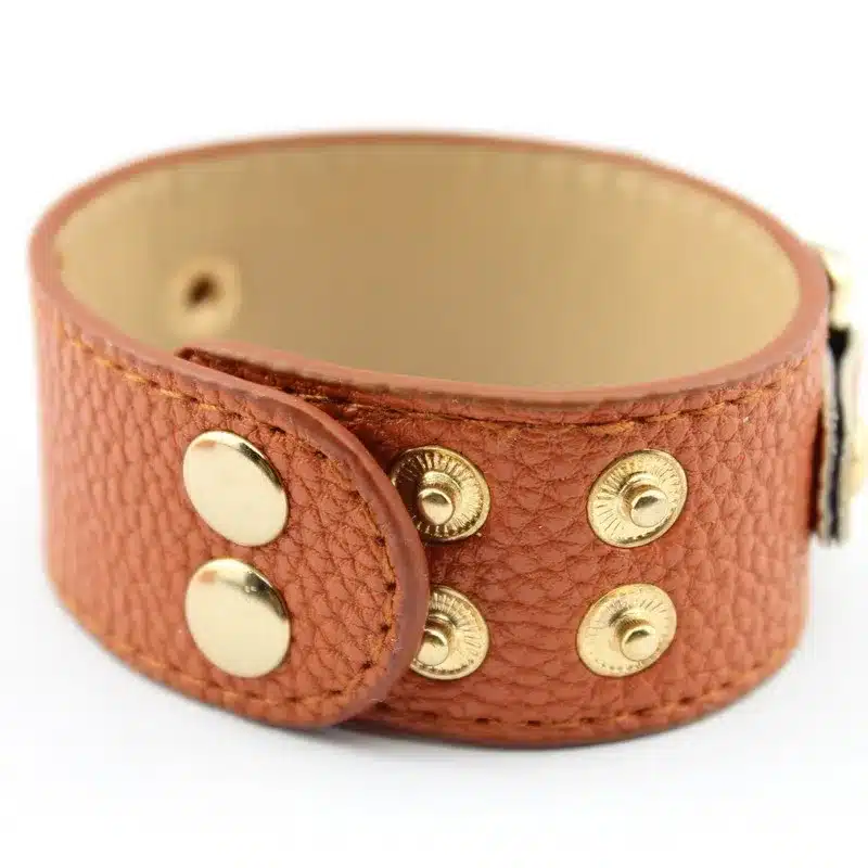 2017 Newest Trendy Leather Warp Silver Monogram Bracelet for Women Silver Blank Disc Multilayer Cuff Bracelets & Bangles 36