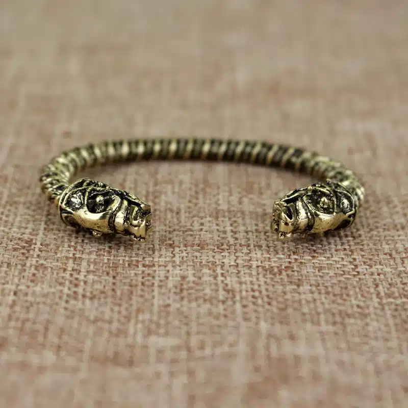 MQCHUN The vikings bracelet two Headed Wolf Fenrir Viking Logo Mens Bracelets Jewelry Maxi Men Pagan Bangles Jewelry Wristband 11