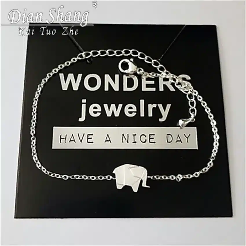 2017 Gold Color Charms Bracelet Femme Stainless Steel Women Dainty Jewelry Lucky Origami Elephant Bracelets Friendship Gifts BFF 18