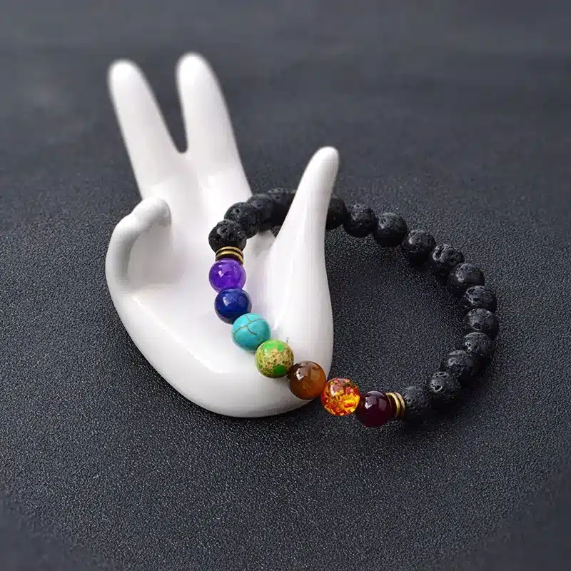 Multicolor Tiger Eye Stone Black Resin Lava Beads Chakra Bracelets Wristband Bangles bijoux Rope Chain Women Men Jewelry 20