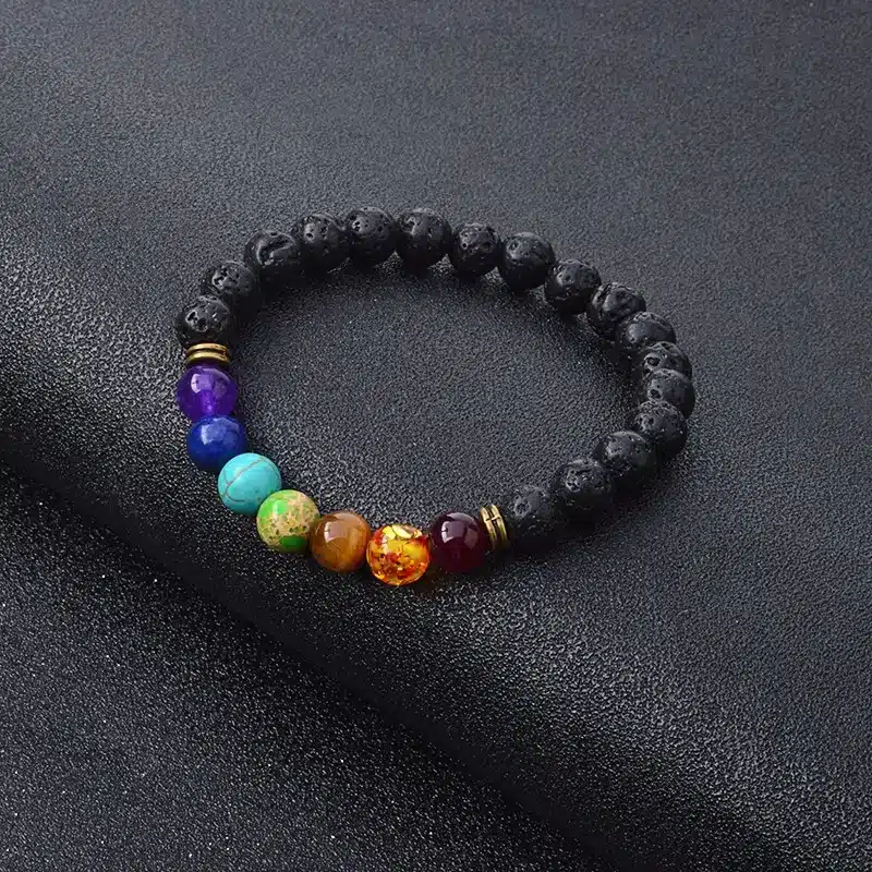 Multicolor Tiger Eye Stone Black Resin Lava Beads Chakra Bracelets Wristband Bangles bijoux Rope Chain Women Men Jewelry 21