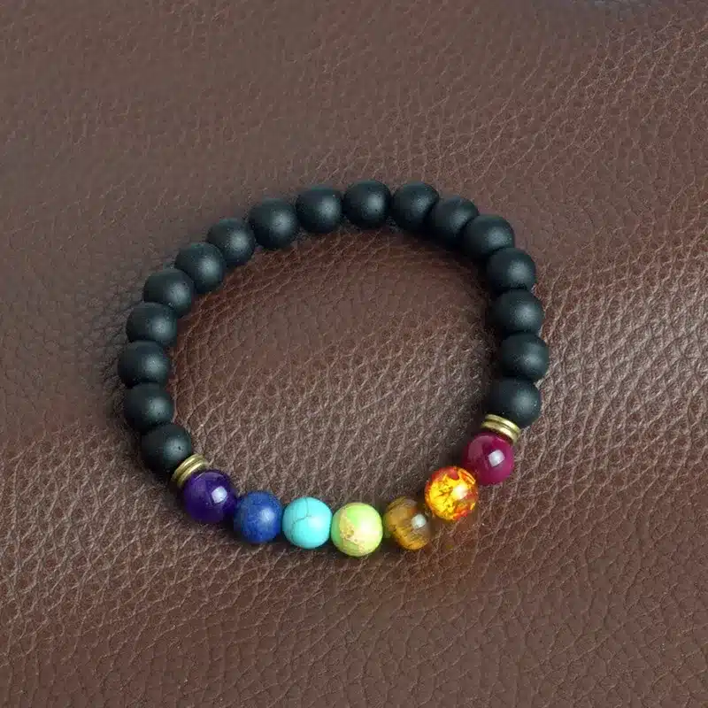 Multicolor Tiger Eye Stone Black Resin Lava Beads Chakra Bracelets Wristband Bangles bijoux Rope Chain Women Men Jewelry 25