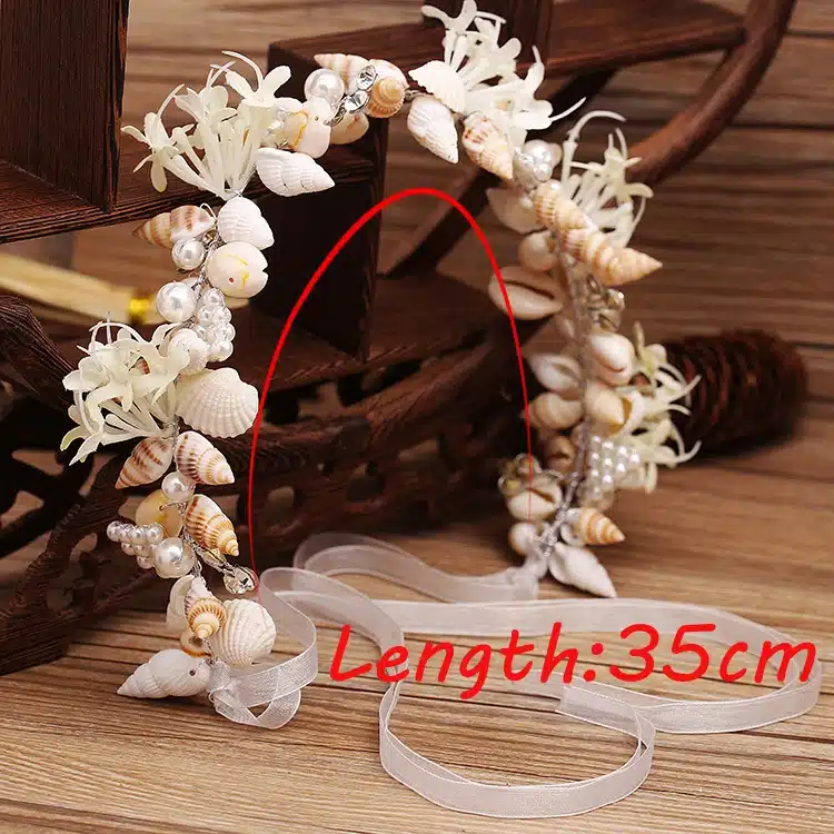 Fashion Beautiful Mermaid Wreath Wedding Bridal Crowns Headband Hair Accessories Girl Summer beach Shell Wreath Head Decoration 9