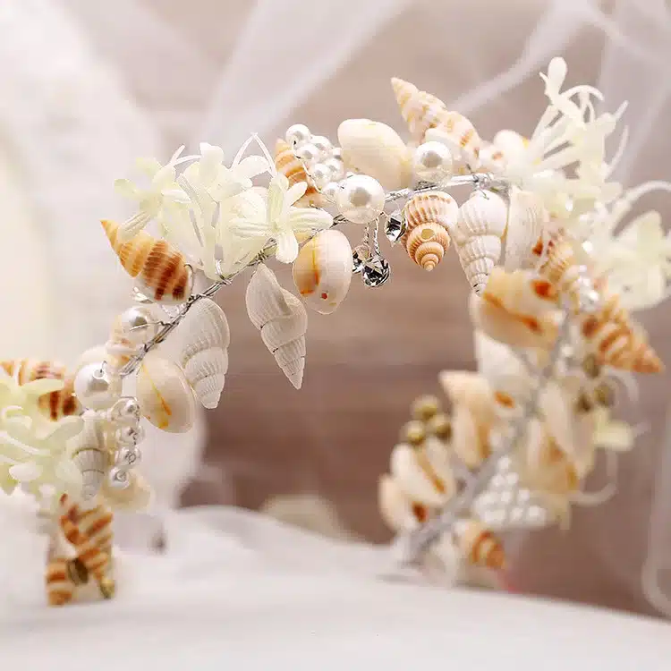 Fashion Beautiful Mermaid Wreath Wedding Bridal Crowns Headband Hair Accessories Girl Summer beach Shell Wreath Head Decoration 11