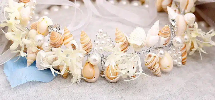 Fashion Beautiful Mermaid Wreath Wedding Bridal Crowns Headband Hair Accessories Girl Summer beach Shell Wreath Head Decoration 14