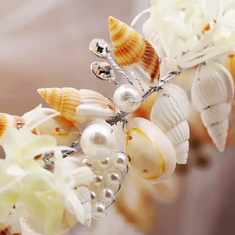 Fashion Beautiful Mermaid Wreath Wedding Bridal Crowns Headband Hair Accessories Girl Summer beach Shell Wreath Head Decoration 15