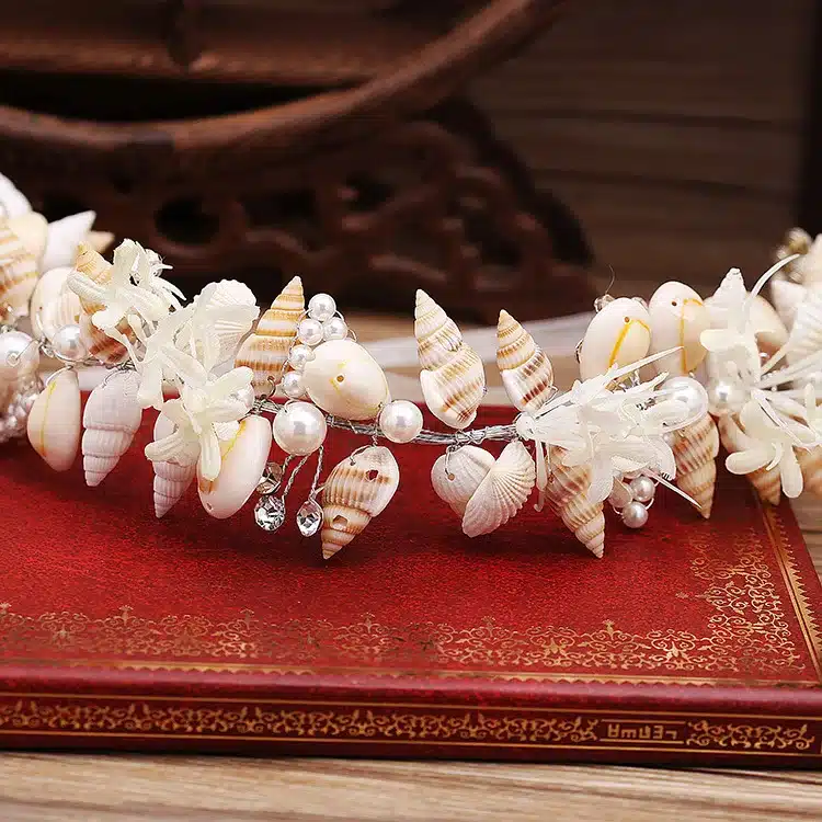 Fashion Beautiful Mermaid Wreath Wedding Bridal Crowns Headband Hair Accessories Girl Summer beach Shell Wreath Head Decoration 16