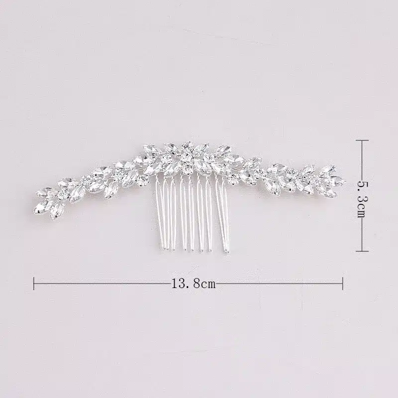 Stunning Art Deco Vintage Silver Clear Rhinestone Crystal Flower Wedding Hair Comb Bridal Headpiece Hair accessories Bridesmaids 7