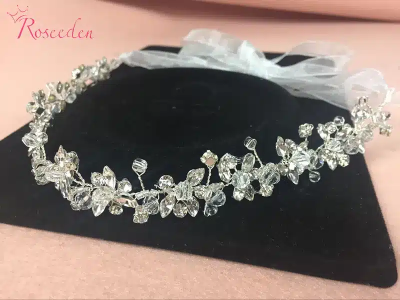 Handmade Bridal Crystal Rhinestone Hair Piece Women White Simulated-pearl DIY Pricess wedding tiaras Crown Accessories RE191 31