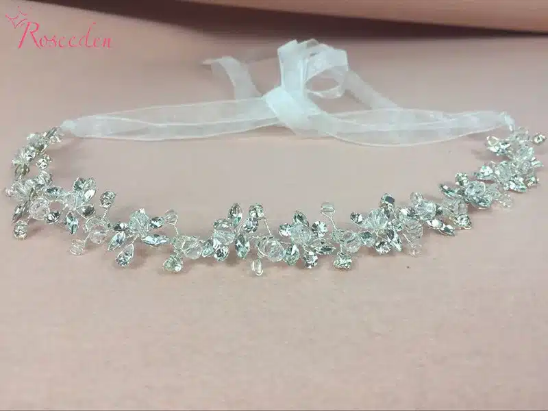 Handmade Bridal Crystal Rhinestone Hair Piece Women White Simulated-pearl DIY Pricess wedding tiaras Crown Accessories RE191 32