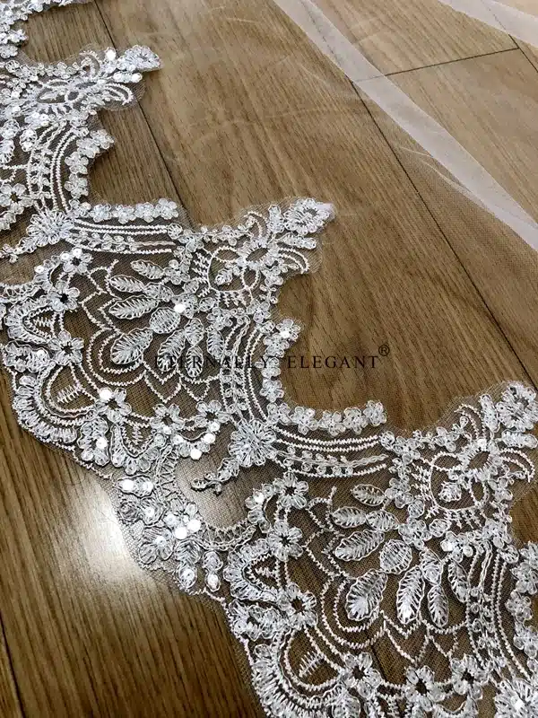 Real Photos 2018 White/Ivory Wedding Veil 3M With Comb Lace Beads Mantilla Bridal Veil Wedding Accessories Veu De Noiva MD47 14