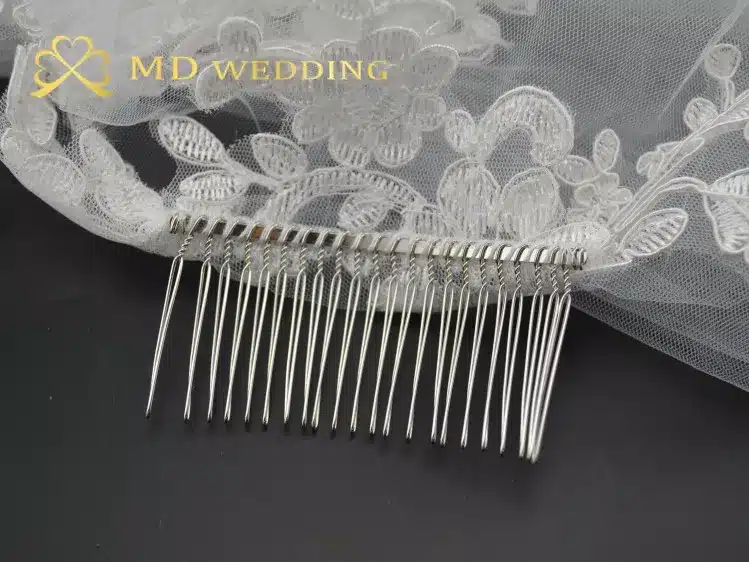 Real Photos 2018 White/Ivory Wedding Veil 3M With Comb Lace Beads Mantilla Bridal Veil Wedding Accessories Veu De Noiva MD47 20