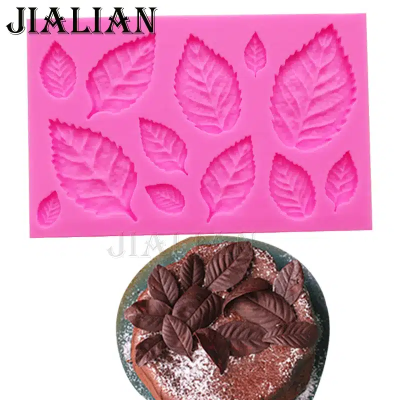 Leaf Shaped Silicone Press Mold Leaves Cake Decoration Fondant cookies tools 3D Food Grade Silicone Mould Gumpaste Candy T0967 9