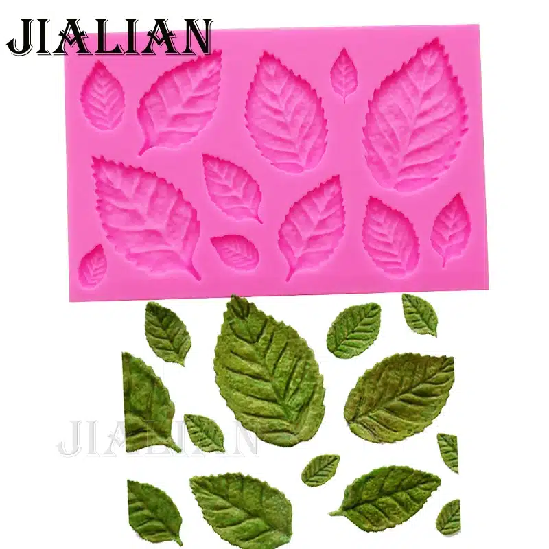 Leaf Shaped Silicone Press Mold Leaves Cake Decoration Fondant cookies tools 3D Food Grade Silicone Mould Gumpaste Candy T0967 11
